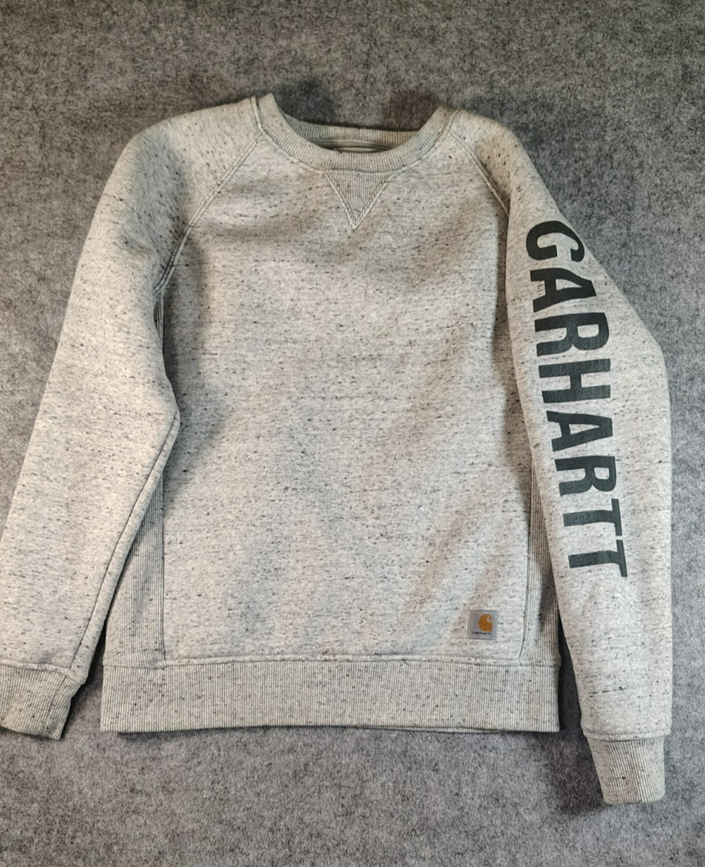 Carhartt Women' Relaxed Fit Crewneck Graphic Sweatshirt Heather Gray Size Small